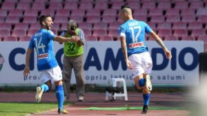 Mertens e Hamsik, Napoli-Cagliari 2017-2018